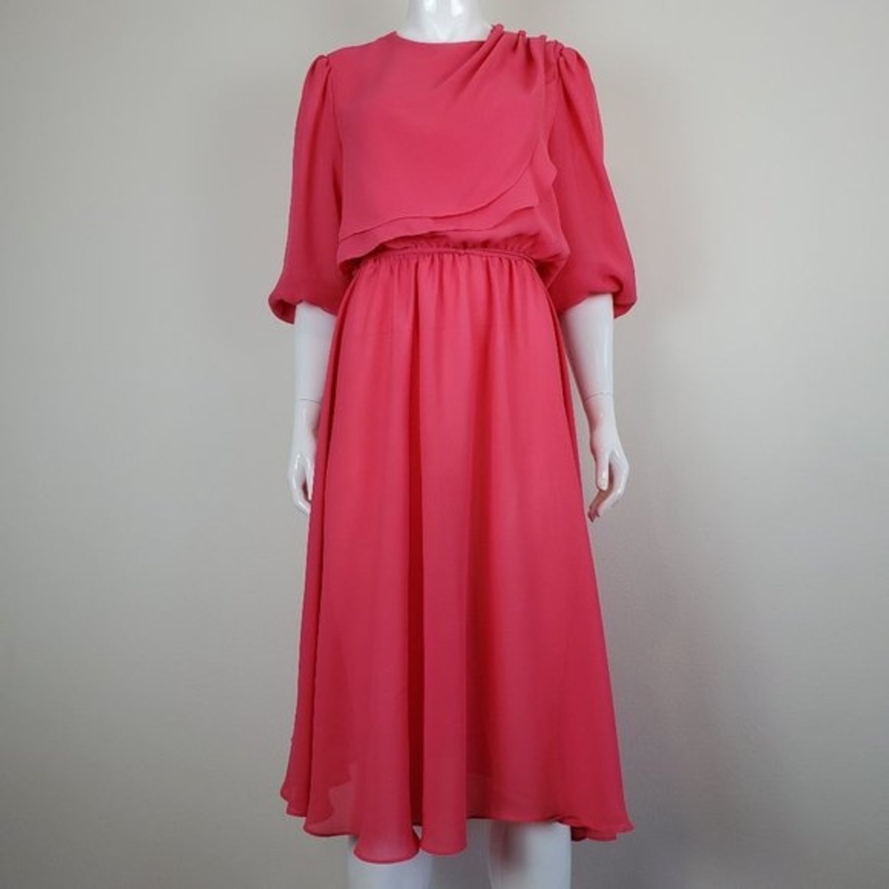 Vintage 70's Amy-Deb Pink Midi Dress